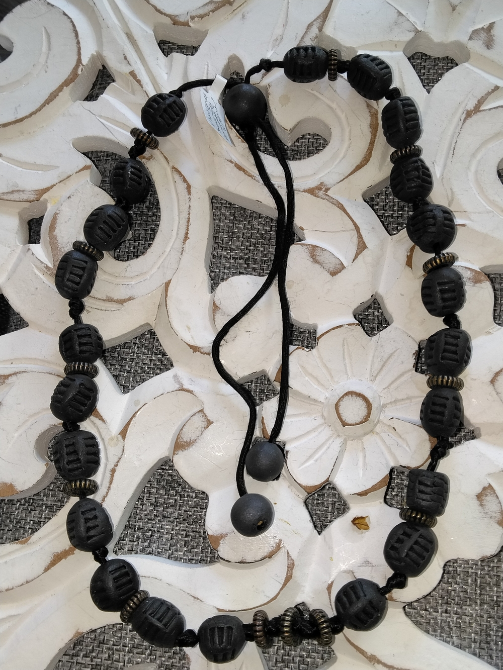 Black Beaded Adjustable Women’s Necklace
